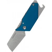 Складной нож Sinkevich Design Pub — KERSHAW 4036BLU, сталь клинка 8Cr13MoV (Stonewashed), рукоять алюминий/сталь, синий купить в 